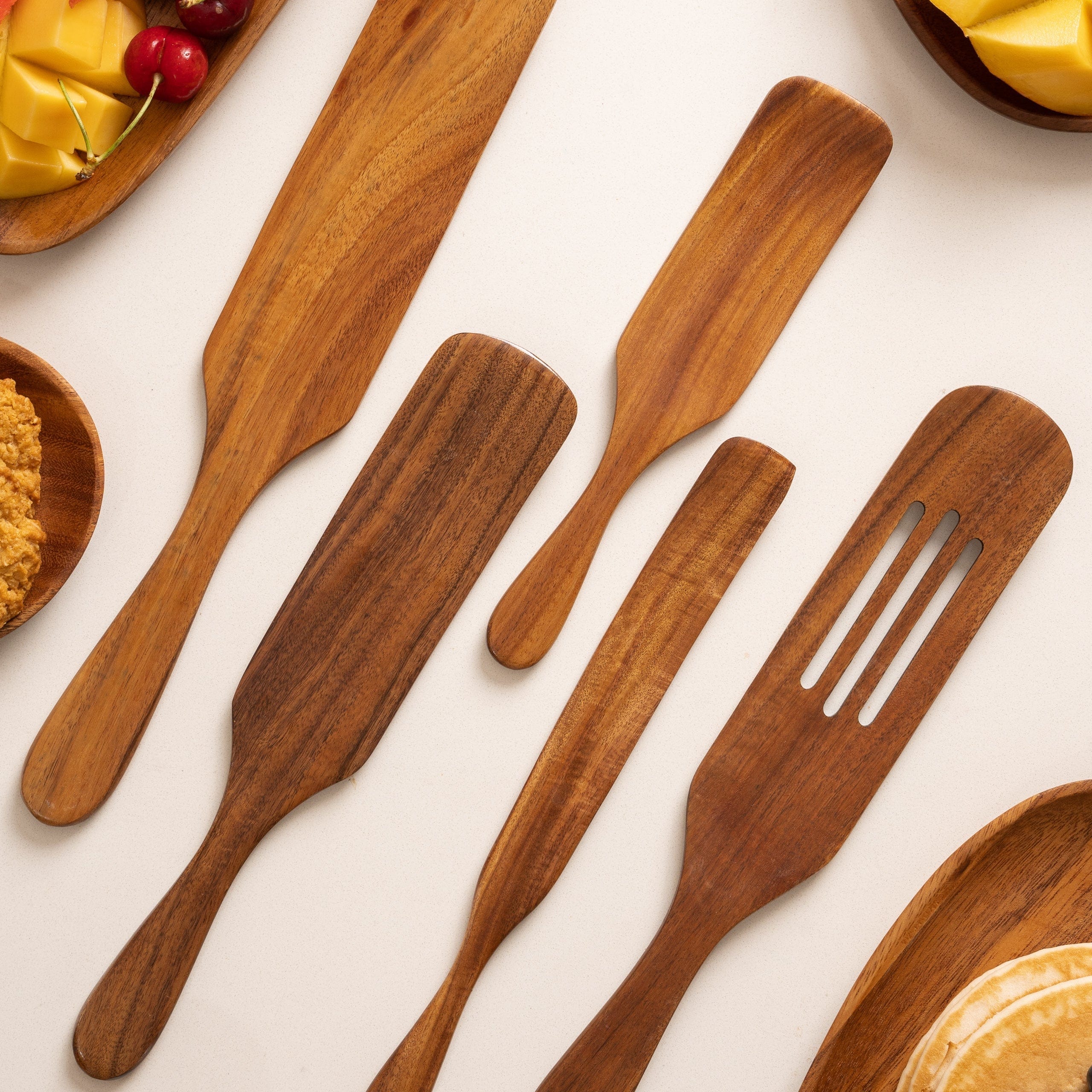 Teak Spurtle Spatula Set - The Perfect Partner for Cast Iron Cookware