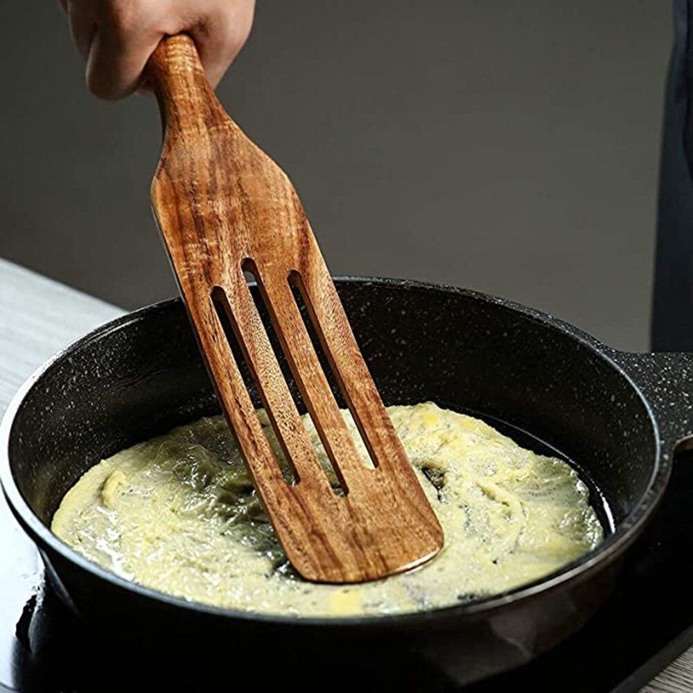 Teak Spurtle Spatula Set - The Perfect Partner for Cast Iron Cookware